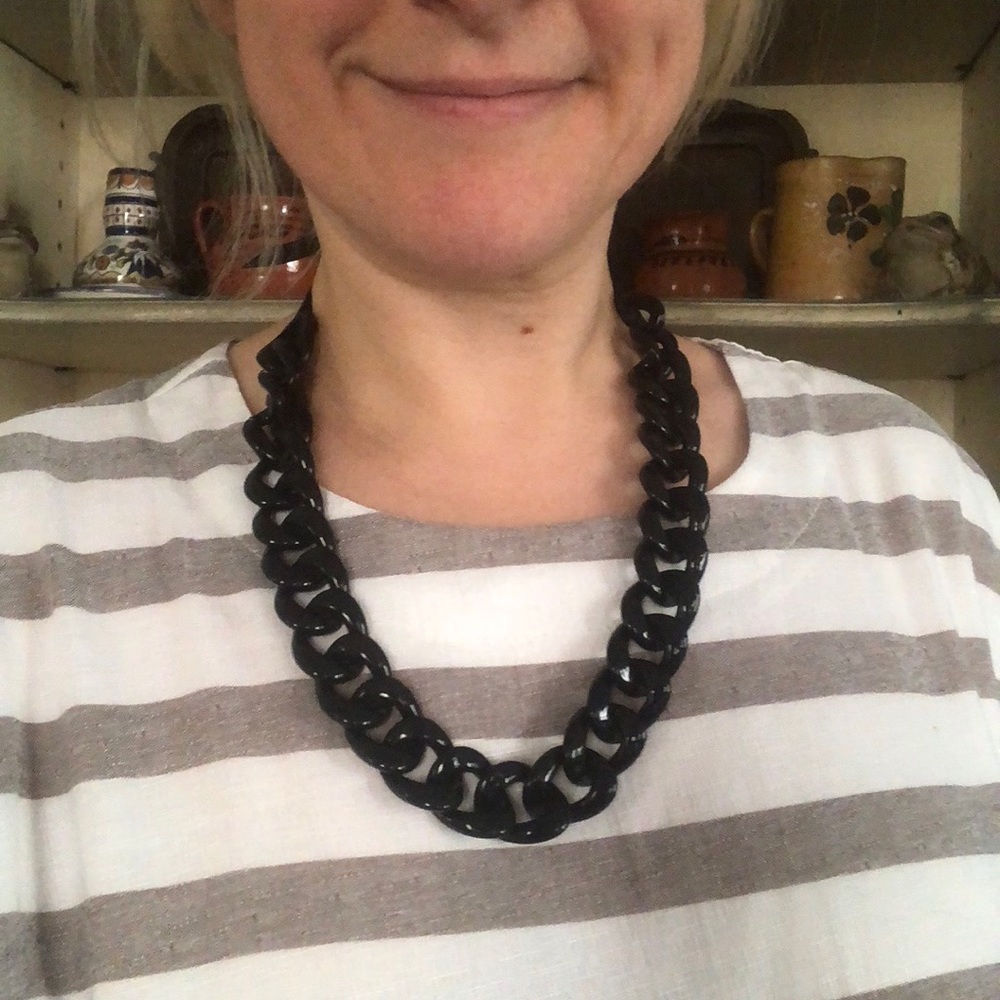 Black Chain Plastic Necklace